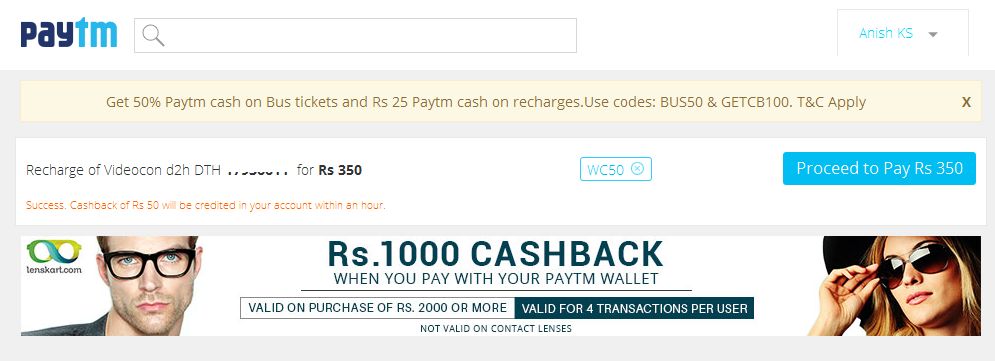 dth recharge coupon code march 2015