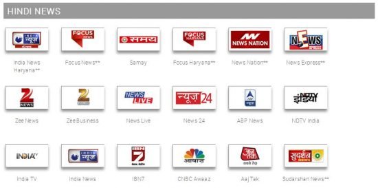 hindi news channels in tata sky south special pack